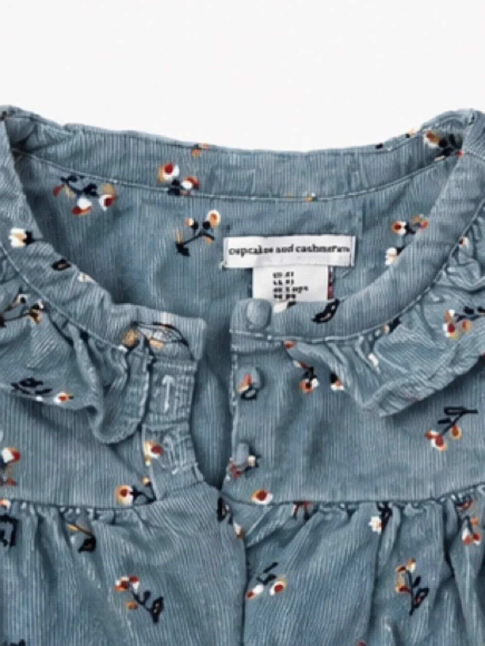 cupcakes & cashmere Blue Floral Corduroy Girls Dress